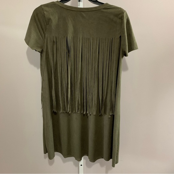 Final Touch Fringe Back shirt Dress Western Boho Cowgirl Rodeo M - Picture 3 of 8